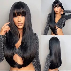 24 inch Dark night Bang Wig